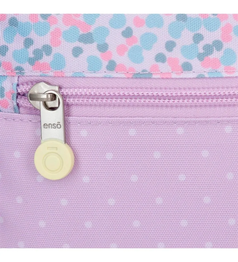 MOCHILA ENSO CUTE GIRL DOBLE COMPARTIMENTO LILA 32X44X17CM